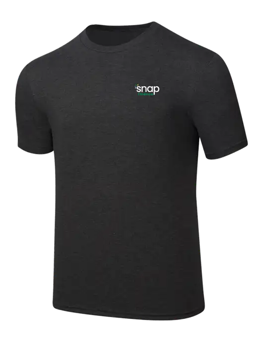 Simply Soft Black Frost 4.5oz  Poly/Combed Ring Spun Cotton T-Shirt w/Snap Finance Logo