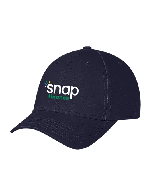 Navy Structured Soft Snap Closure Hook & Loop Cap w/Snap Finance Logo