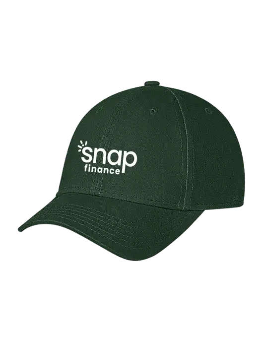 Dark Green Structured Soft Snap Closure Hook & Loop Cap w/Snap Finance Logo