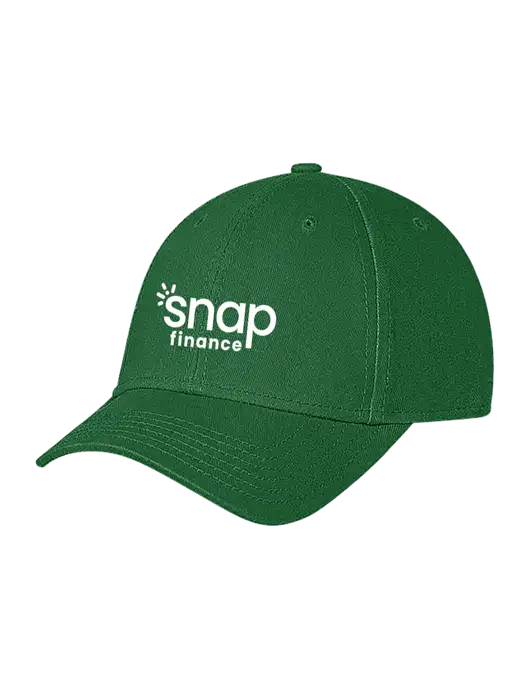 Kelly Green Structured Soft Snap Closure Hook & Loop Cap w/Snap Finance Logo
