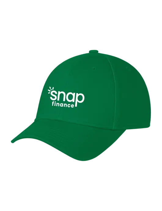 Kelly Green Structured Cap Hook & Loop w/Snap Finance Logo