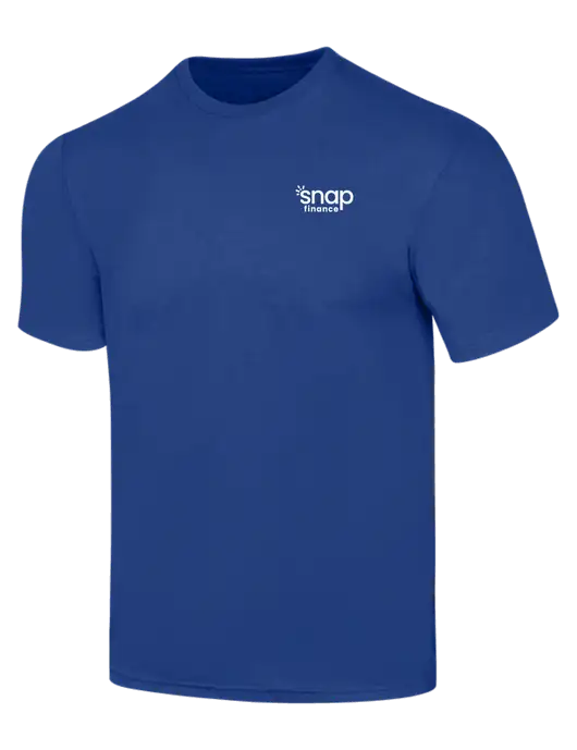 Simply Soft Dark Royal 4.5oz  Poly/Combed Ring Spun Cotton T-Shirt w/Snap Finance Logo