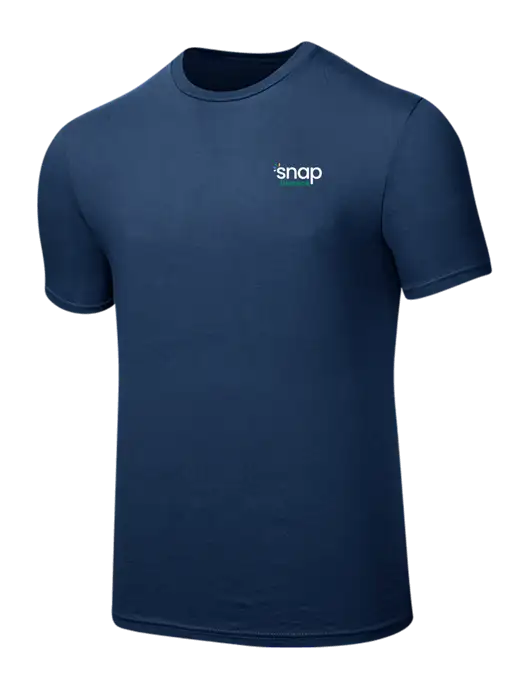 Seriously Soft Deep Slate Blue T-Shirt w/Snap Finance Logo