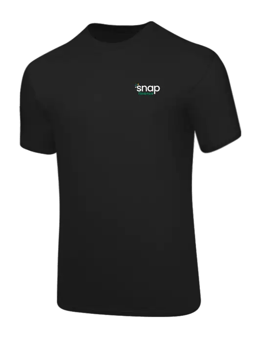 Core Blend Black T-Shirt w/Snap Finance Logo