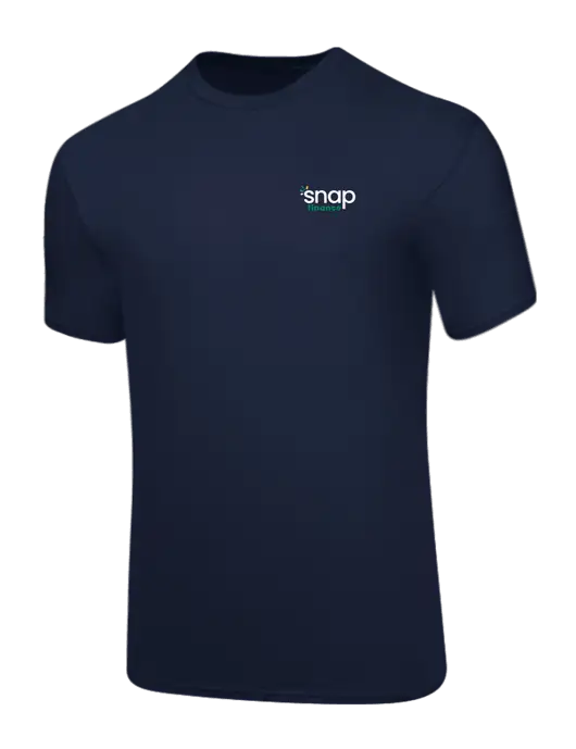 Core Blend Navy T-Shirt w/Snap Finance Logo