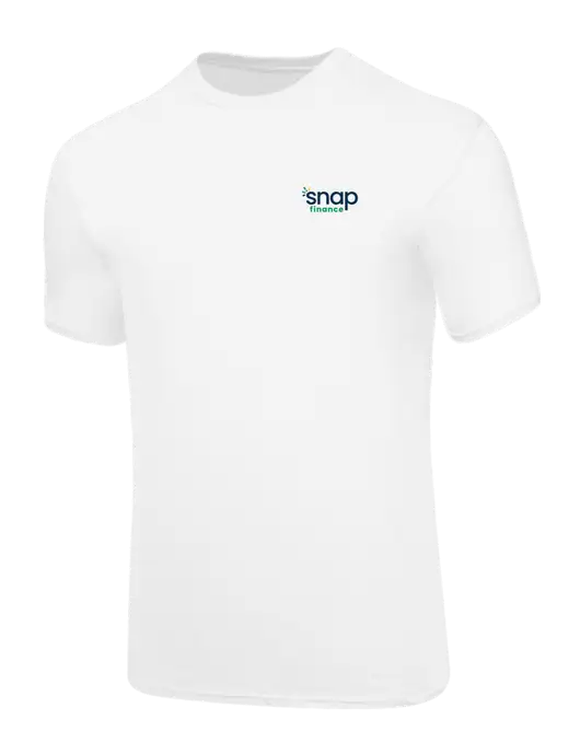 Core Blend White T-Shirt w/Snap Finance Logo