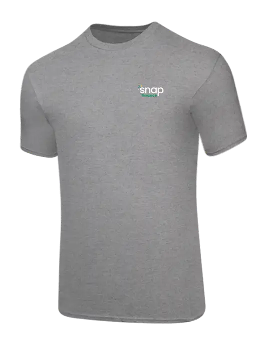 Core Blend Medium Grey Heather T-Shirt w/Snap Finance Logo