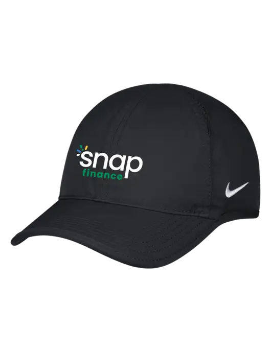 Nike Black Featherlight Cap w/Snap Finance Logo