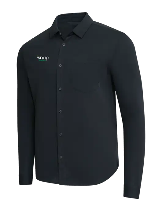 OGIO Black Extend Long Sleeve Button Up Shirt w/Snap Finance Logo