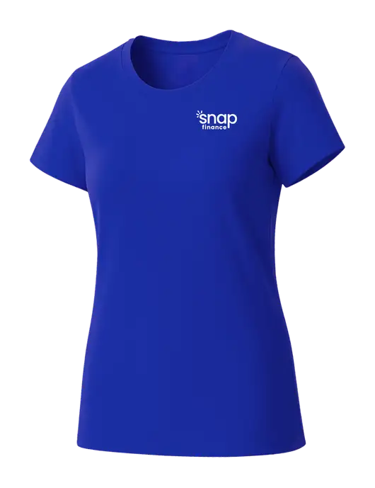 Womens Seriously Soft Royal T-Shirt w/Snap Finance Logo