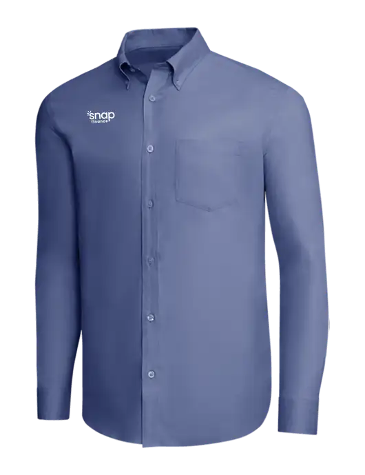 Brooks Brothers Light Navy Wrinkle-Free Stretch Pinpoint Shirt w/Snap Finance Logo