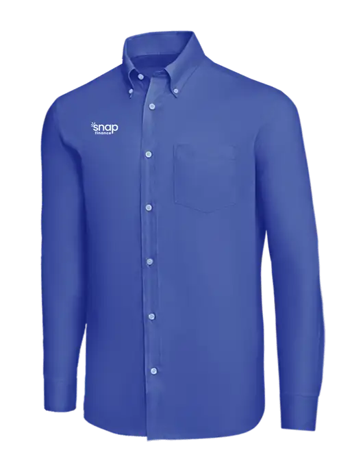Brooks Brothers Dark Royal Wrinkle-Free Stretch Nailhead Shirt w/Snap Finance Logo