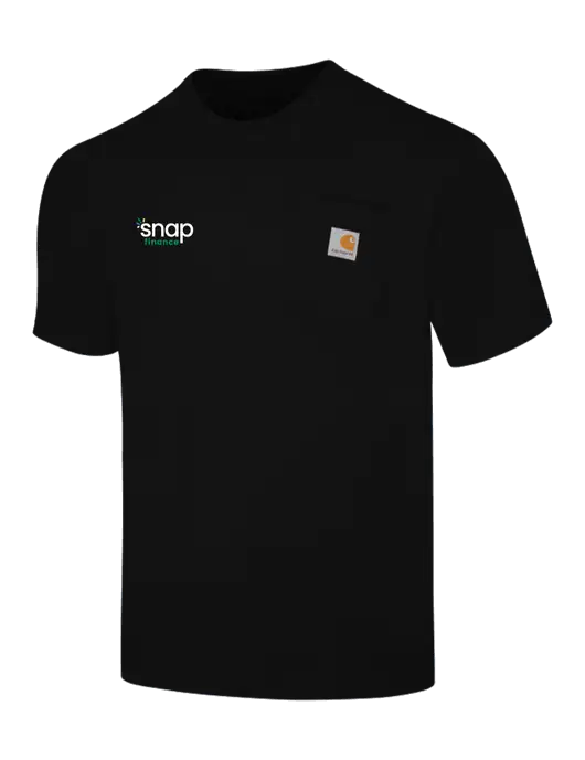 Carhartt Loose Fit Workwear Black Short Sleeve Pocket T-Shirt w/Snap Finance Logo