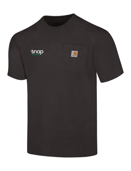 Carhartt Loose Fit Workwear Charcoal Heather Short Sleeve Pocket T-Shirt w/Snap Finance Logo