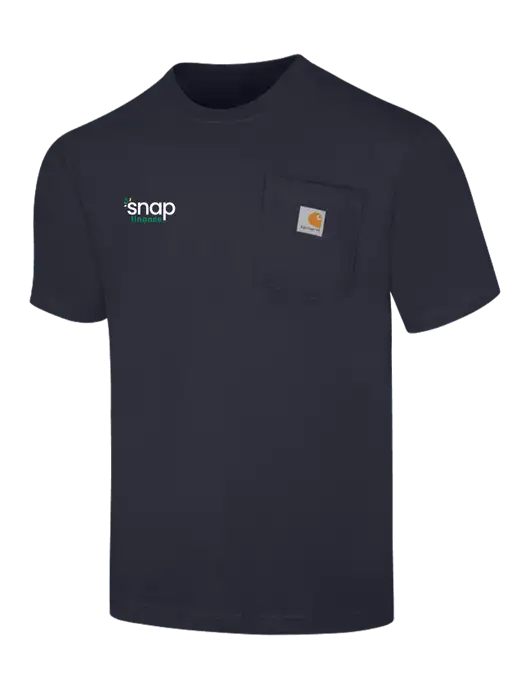 Carhartt Loose Fit Workwear Dark Navy Short Sleeve Pocket T-Shirt w/Snap Finance Logo