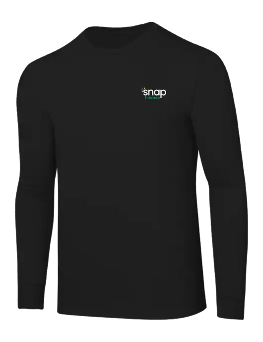 Core Blend Black Long Sleeve Tee w/Snap Finance Logo