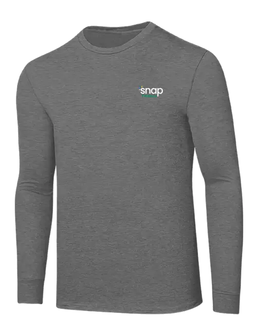 Core Blend Medium Grey Heather Long Sleeve Tee w/Snap Finance Logo