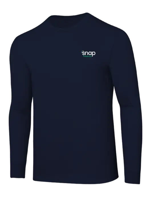 Core Blend Navy Long Sleeve Tee w/Snap Finance Logo
