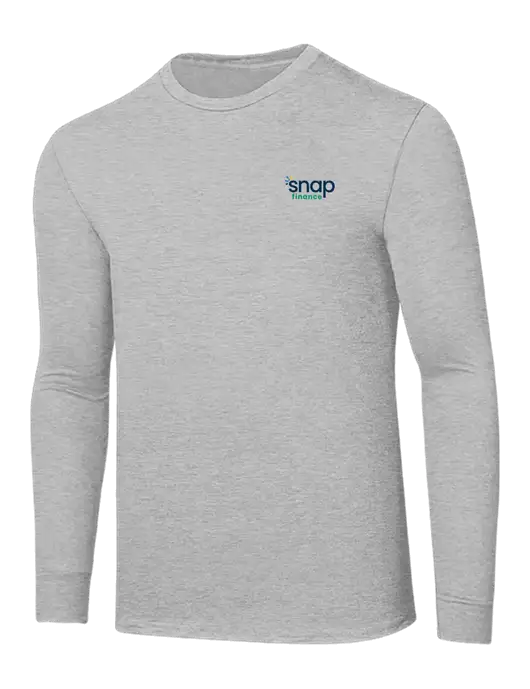 Core Blend Light Grey Heather Long Sleeve Tee w/Snap Finance Logo