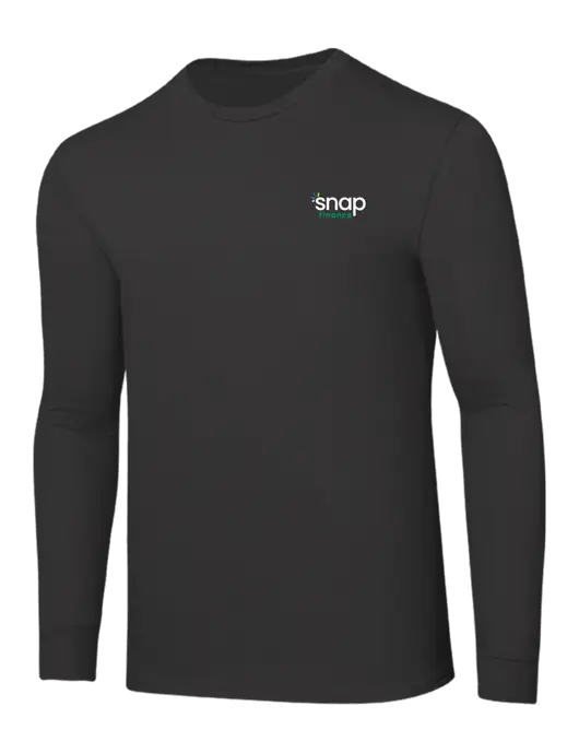 Core Blend Charcoal Grey Long Sleeve Tee w/Snap Finance Logo