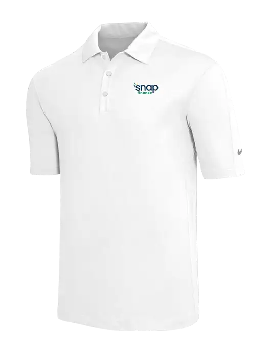 Nike White Tech Sport Dri-FIT Polo w/Snap Finance Logo