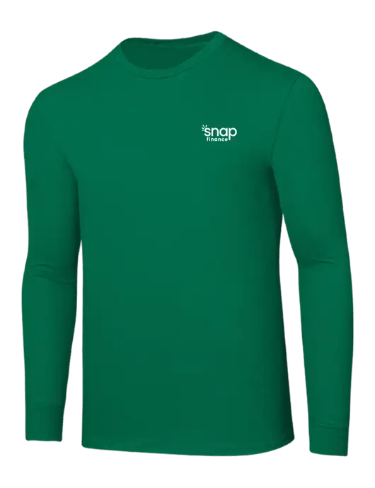 Core Blend Kelly Green Long Sleeve Tee w/Snap Finance Logo
