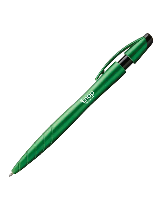 Awali Green Metallic Pen - Black Ink w/Snap Finance Logo