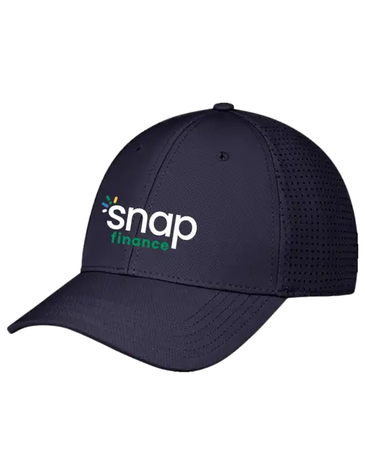 Navy Performance Stretchable Cap Hook & Loop w/Snap Finance Logo