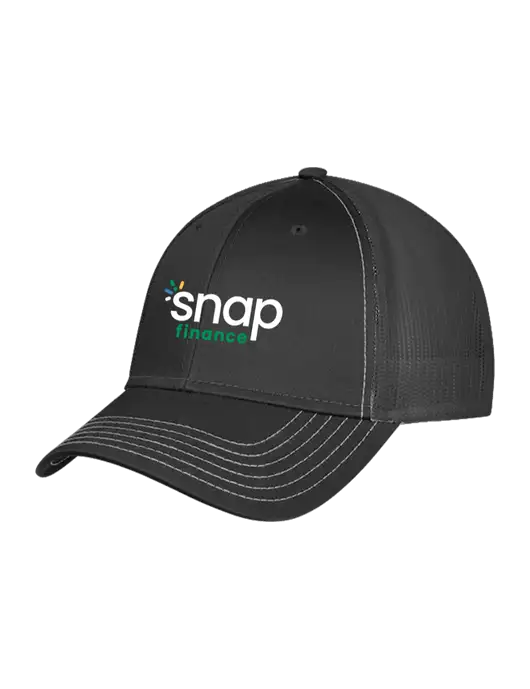 Charcoal Grey Mesh Trucker Cap Snap Back w/Snap Finance Logo