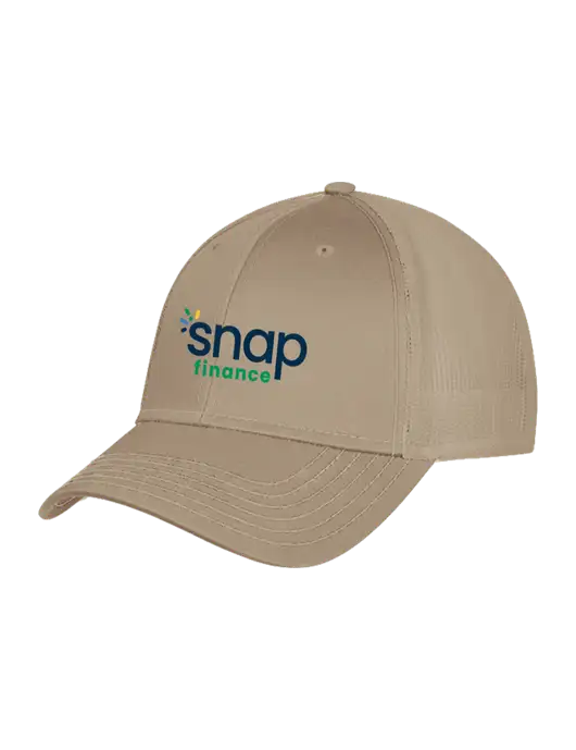 Khaki Mesh Trucker Cap Snap Back w/Snap Finance Logo