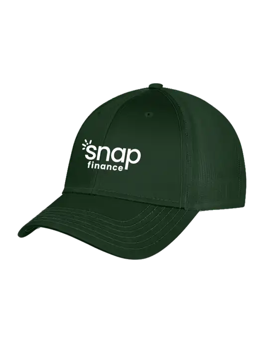 Dark Green Mesh Trucker Cap Snap Back w/Snap Finance Logo