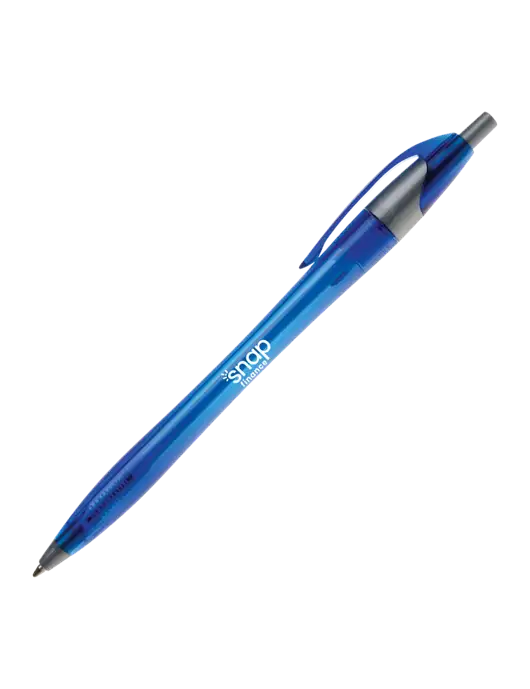 Novella Translucent Blue/Silver Jewel Pen - Blue Ink w/Snap Finance Logo
