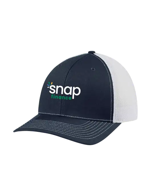 Richardson Adjustable Snapback Original 112 Trucker Cap Navy w/White Mesh w/Snap Finance Logo
