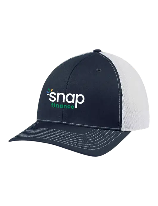 Richardson Adjustable Snapback Original 112 Trucker Cap Navy w/White Mesh w/Snap Finance Logo