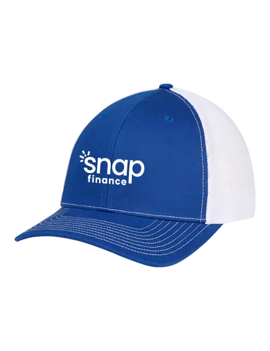 Richardson Adjustable Snapback Original 112 Trucker Cap Royal w/White Mesh w/Snap Finance Logo