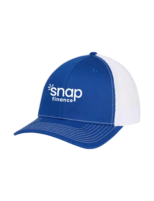 Richardson Adjustable Snapback Original 112 Trucker Cap Royal w/White Mesh w/Snap Finance Logo