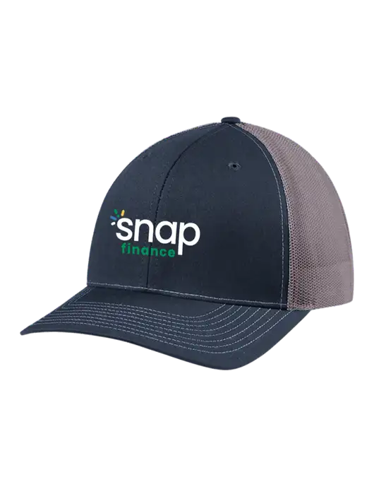 Richardson Adjustable Snapback Original 112 Trucker Cap Navy w/Charcoal Mesh w/Snap Finance Logo