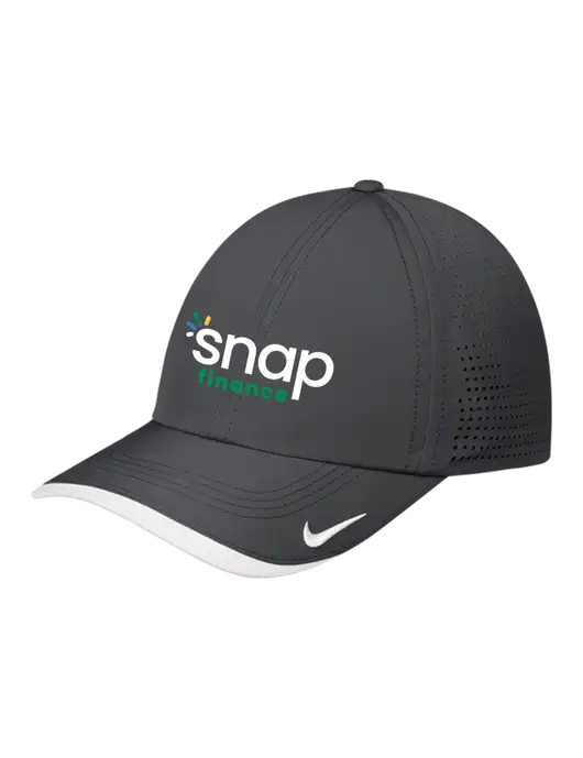 Nike Dark Grey/White Dri-FIT Perforated Performance Cap w/Snap Finance Logo