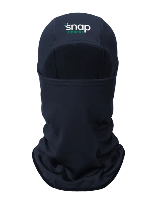 Navy CornerStone Smooth Fleece Face Mask w/Snap Finance Logo