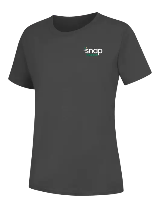 Womens Charcoal Core Blend Tee w/Snap Finance Logo
