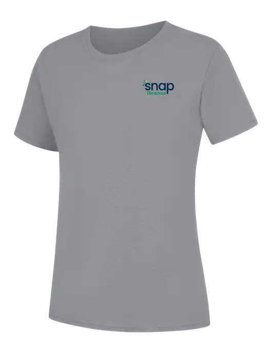 Womens Light Grey Heather Core Blend Tee w/Snap Finance Logo