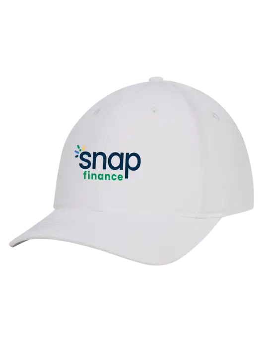 White Nylon Twill Performance Cap w/Snap Finance Logo