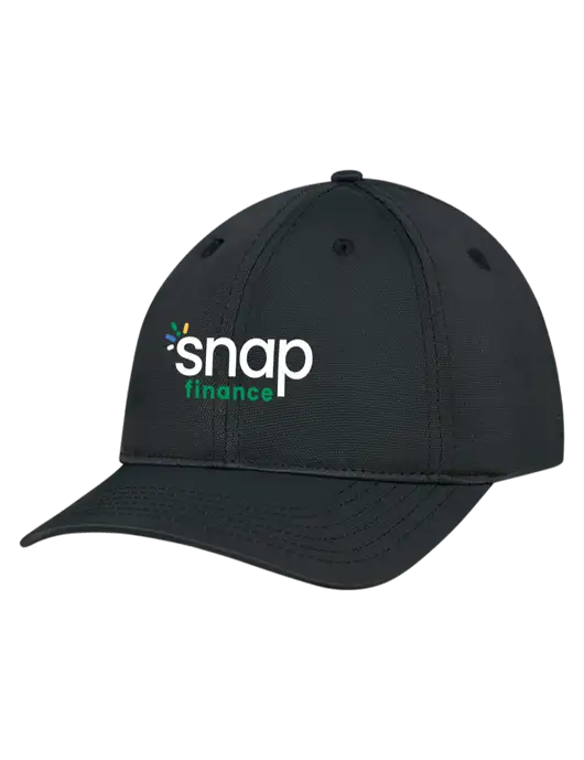 Black Nylon Twill Performance Cap w/Snap Finance Logo
