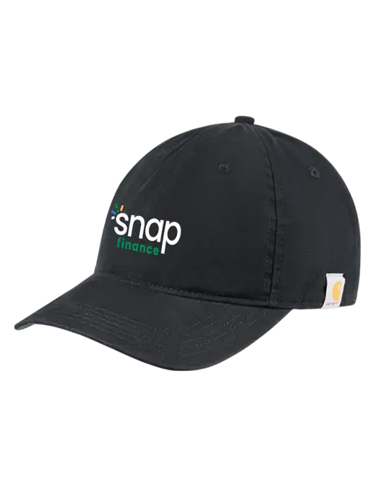 Carhartt Black Cotton Canvas Cap w/Snap Finance Logo