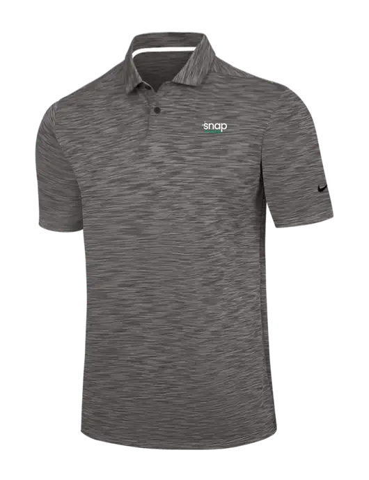 Nike Dark Grey Dri-FIT Vapor Space Dyed Polo w/Snap Finance Logo