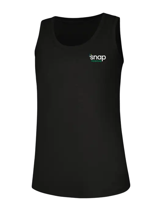 Womens Black Perfect Tri Racerback Tank w/Snap Finance Logo