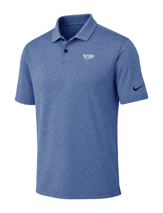 Nike Dark Royal Heather Dri-FIT Vapor Polo w/Snap Finance Logo