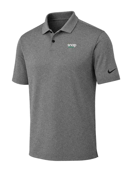Nike Dark Grey Heather Dri-FIT Vapor Polo w/Snap Finance Logo