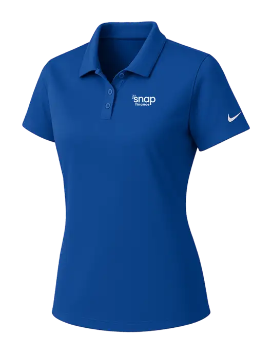Nike Womens Dark Royal Dry Essential Solid Polo w/Snap Finance Logo