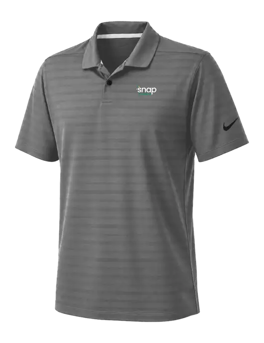 Nike Dark Medium Grey Dri-FIT Vapor Jacquard Polo w/Snap Finance Logo